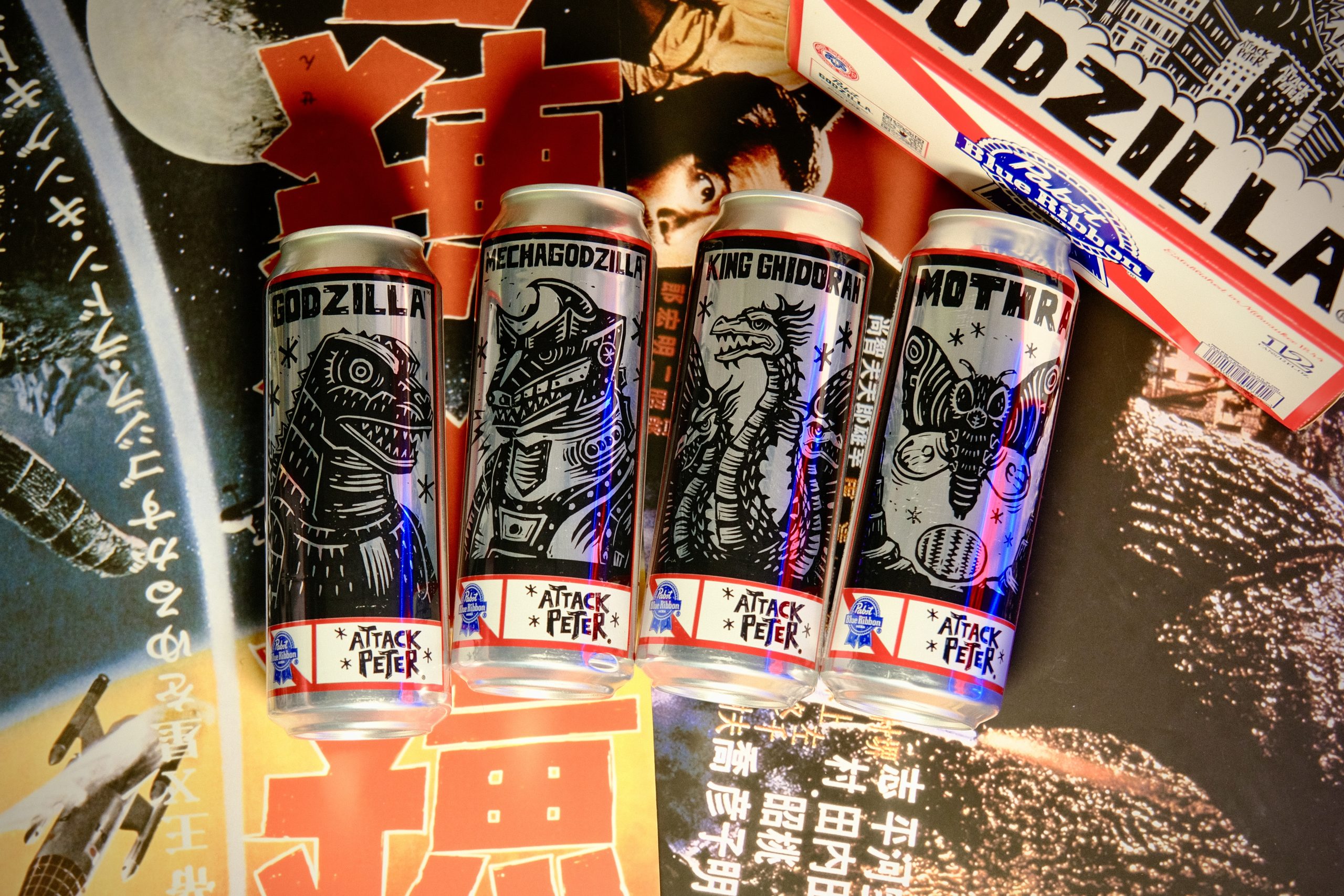 Godzilla Comes Alive On PBR Cans With Artwork By Attack Peter
